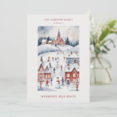 Christmas Scandinavian Style  Snowy Winter Village シーズンカード (スタンド正面)