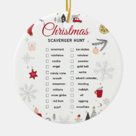 Christmas Scavenger Hunt Checklist Art セラミックオーナメント