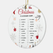 Christmas Scavenger Hunt Checklist Art セラミックオーナメント (左)