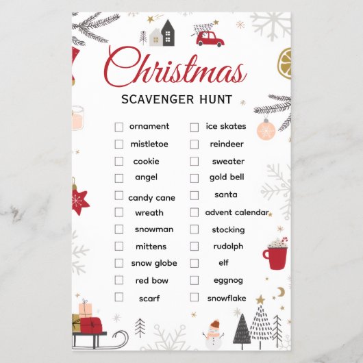 Christmas Scavenger Hunt Checklist Art チラシ (正面)