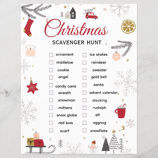 Christmas Scavenger Hunt Checklist Art チラシ (正面)