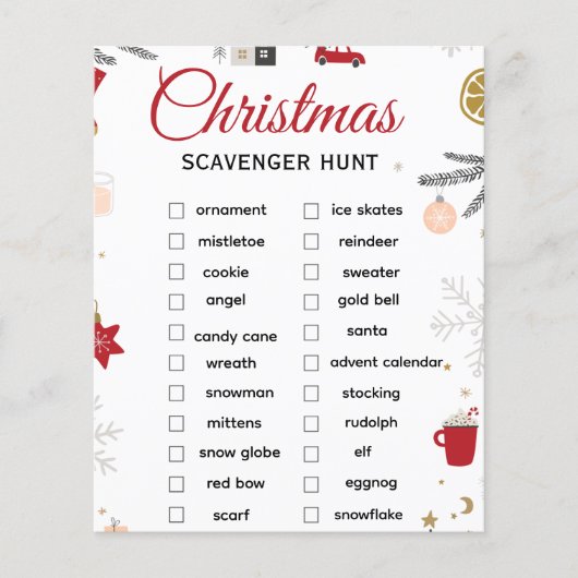 Christmas Scavenger Hunt Checklist Art チラシ (正面)