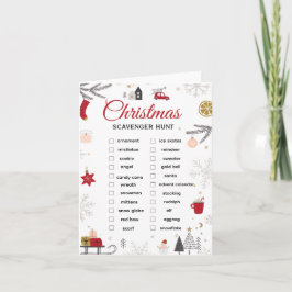 Christmas Scavenger Hunt Checklist Art ノートカード