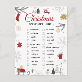 Christmas Scavenger Hunt Checklist Art ポストカード