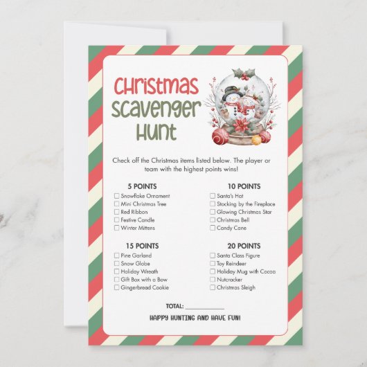 Christmas Scavenger Hunt Game シーズンカード (正面)