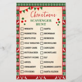 Christmas Scavenger Hunt Game Ugly Sweater Card チラシ (正面)