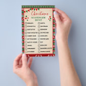 Christmas Scavenger Hunt Game Ugly Sweater Card チラシ (ハンドル)