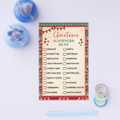 Christmas Scavenger Hunt Game Ugly Sweater Card チラシ (シングル)
