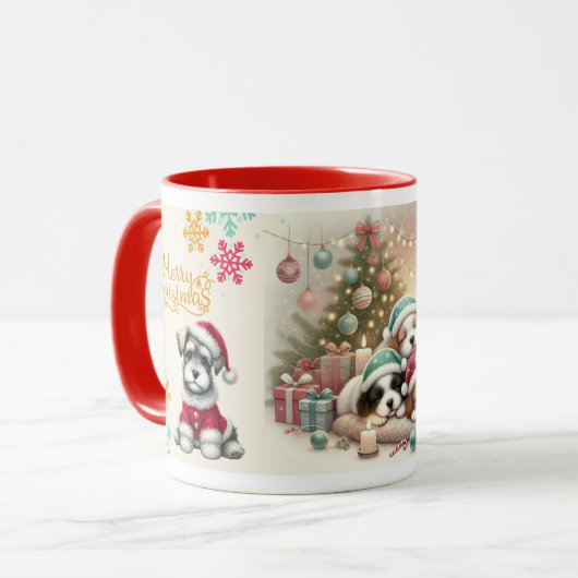 Christmas Schnauzer マグカップ (正面左)