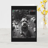 Christmas Schnauzer Caught On Camera  カード (黄色い花)