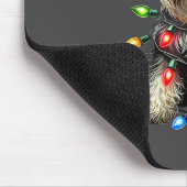 Christmas Schnauzer Dog Santa Hat Xmas Light Holid マウスパッド (コーナー)