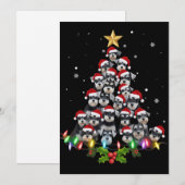 Christmas Schnauzer Dog Tree Xmas Pet Animal 招待状 (正面/裏面)