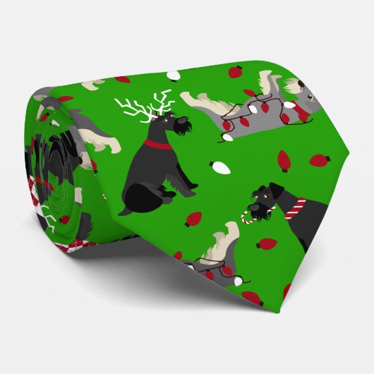 Christmas Schnauzer Neck Tie ネクタイ (ロール)