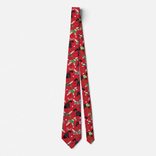 Christmas Schnauzer Neck Tie ネクタイ (正面)