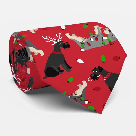 Christmas Schnauzer Neck Tie ネクタイ (ロール)