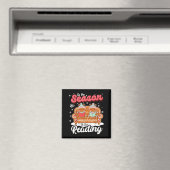 Christmas School Teacher Retro Librarian Groovy Xm マグネット (インサイチュ (食洗機))