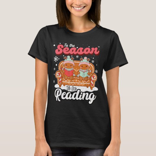 Christmas School Teacher Retro Librarian Groovy Xm Tシャツ (正面)