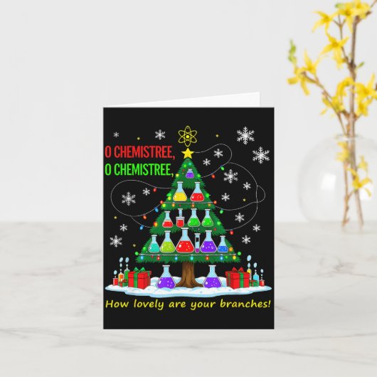 Christmas Science Teacher 67 Meme Santa Oh Chemist カード (黄色い花)