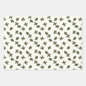 Christmas Scissors, Bows, Holly and Mistletoe ラッピングペーパーシート (正面2)