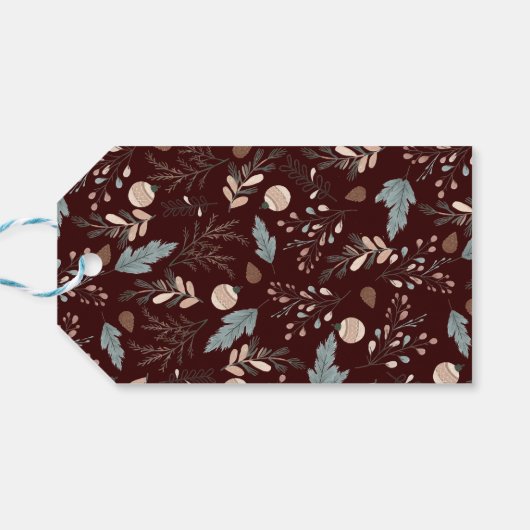 Christmas Script Boho Greenery Christmas ギフトタグ (裏面横)