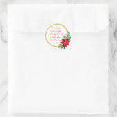 Christmas Scripture Luke 2:11 Pointsettia ラウンドシール (バッグ)