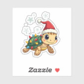Christmas Sea Turtle Santa Xmas Men Women Boys Gir シール (シート)