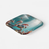 Christmas Sea Turtle With Candy Canes ペーパープレート (傾斜あり)