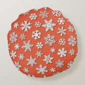 Christmas seamless pattern of snowflakes with shad ラウンドクッション (裏面)