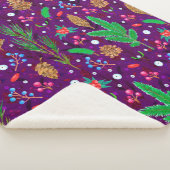 Christmas seamless pattern with pine cones, fir br シェルパブランケット (3/4)