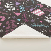 Christmas seamless pattern with tree, snow, gift シェルパブランケット (3/4)