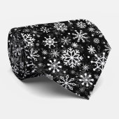 Christmas seamless snowflakes black pattern ネクタイ (ロール)