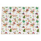 Christmas Season Gift Bag Cute Festive ラージペーパーバッグ (正面)