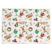 Christmas Season Gift Bag Cute Festive ラージペーパーバッグ (裏面)