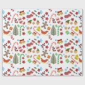 Christmas Seasonal Icons Wrapping Paper  ラッピングペーパー (フラット)