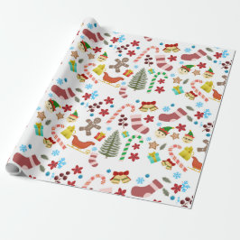 Christmas Seasonal Icons Wrapping Paper  ラッピングペーパー