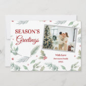 Christmas Seasons Greetings Custom Holiday Card シーズンカード (正面)
