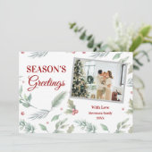 Christmas Seasons Greetings Custom Holiday Card シーズンカード (スタンド正面)