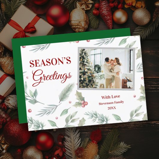 Christmas Seasons Greetings Custom Holiday Card シーズンカード