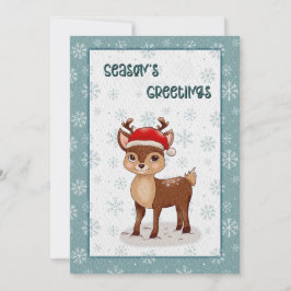 Christmas Seasons Greetings with a Little Deer シーズンカード
