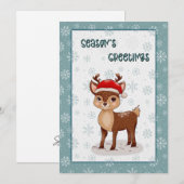 Christmas Seasons Greetings with a Little Deer シーズンカード (正面/裏面)