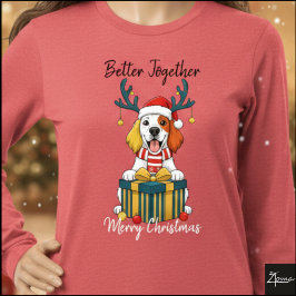 Christmas Setter Dog Reindeer Gift Graphic トライブレンドＴシャツ
