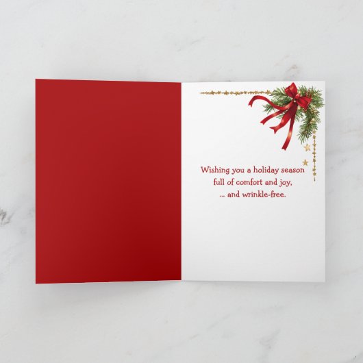 Christmas Shar-Pei Dog With Santa Hat カード (内部)