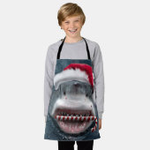 Christmas Shark エプロン (着用した状態)
