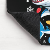 Christmas Shark Santa Hat Wrapped Lights Holiday S マウスパッド (コーナー)