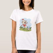 Christmas Sheep playing soccer Tシャツ (正面)