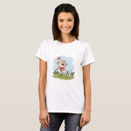 Christmas Sheep playing soccer Tシャツ