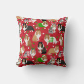 Christmas Sheltie Shetland Sheepdog クッション (正面)