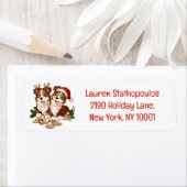 Christmas Shetland Sheepdogs ラベル (インサイチュ)