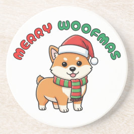Christmas Shiba Inu Coaster: Merry Woofmas コースター