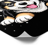 Christmas Shiba Inu Dog Wearing Santa Hat Pet Anim ポスター (角)